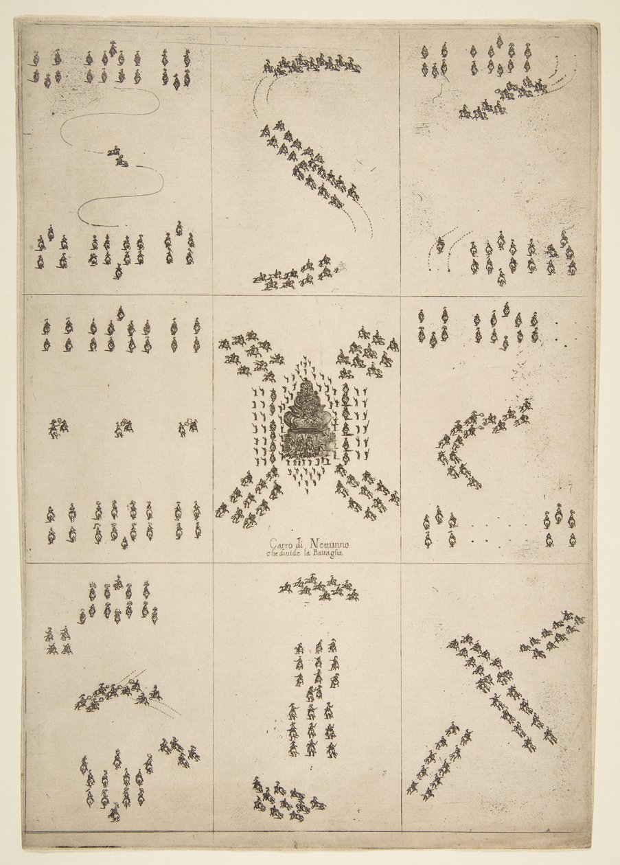 Varias figuras de ballet de caballos, 1652 de Stefano della Bella