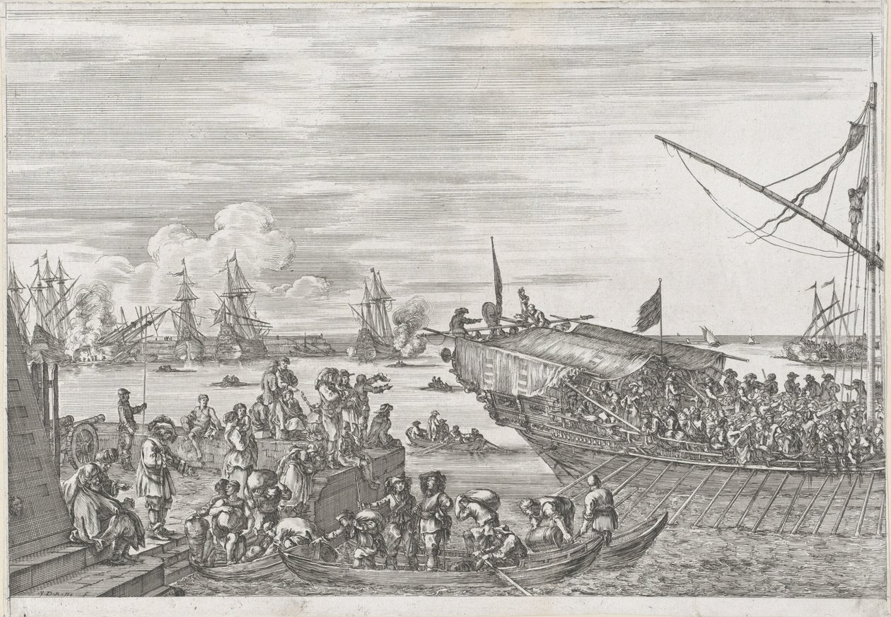 Salida de un barco de galeras en el puerto de Livorno Puerto de Livorno (título de la serie) Vues de port de Livourne (título de la serie) de Stefano della Bella