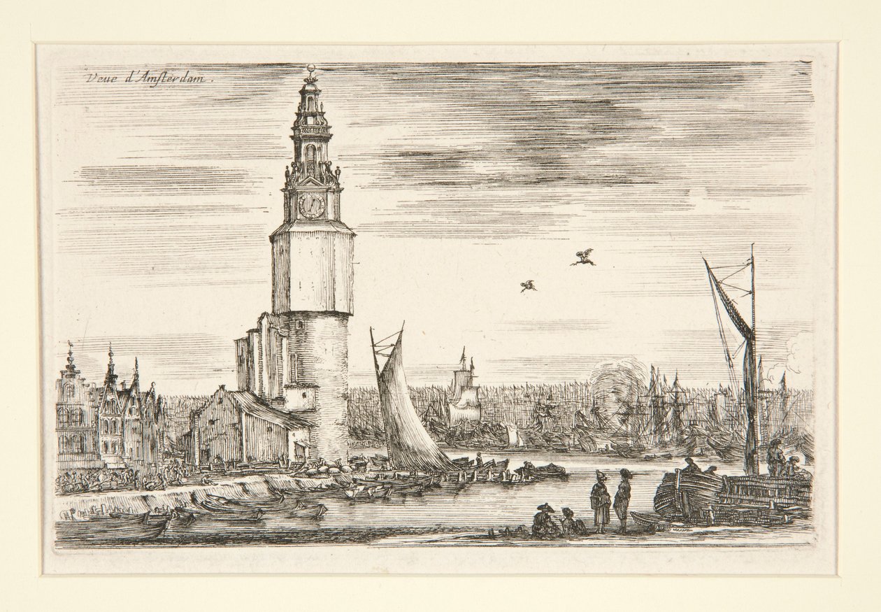 Vista de Ámsterdam, de la serie Vistas de puertos marítimos de Stefano della Bella