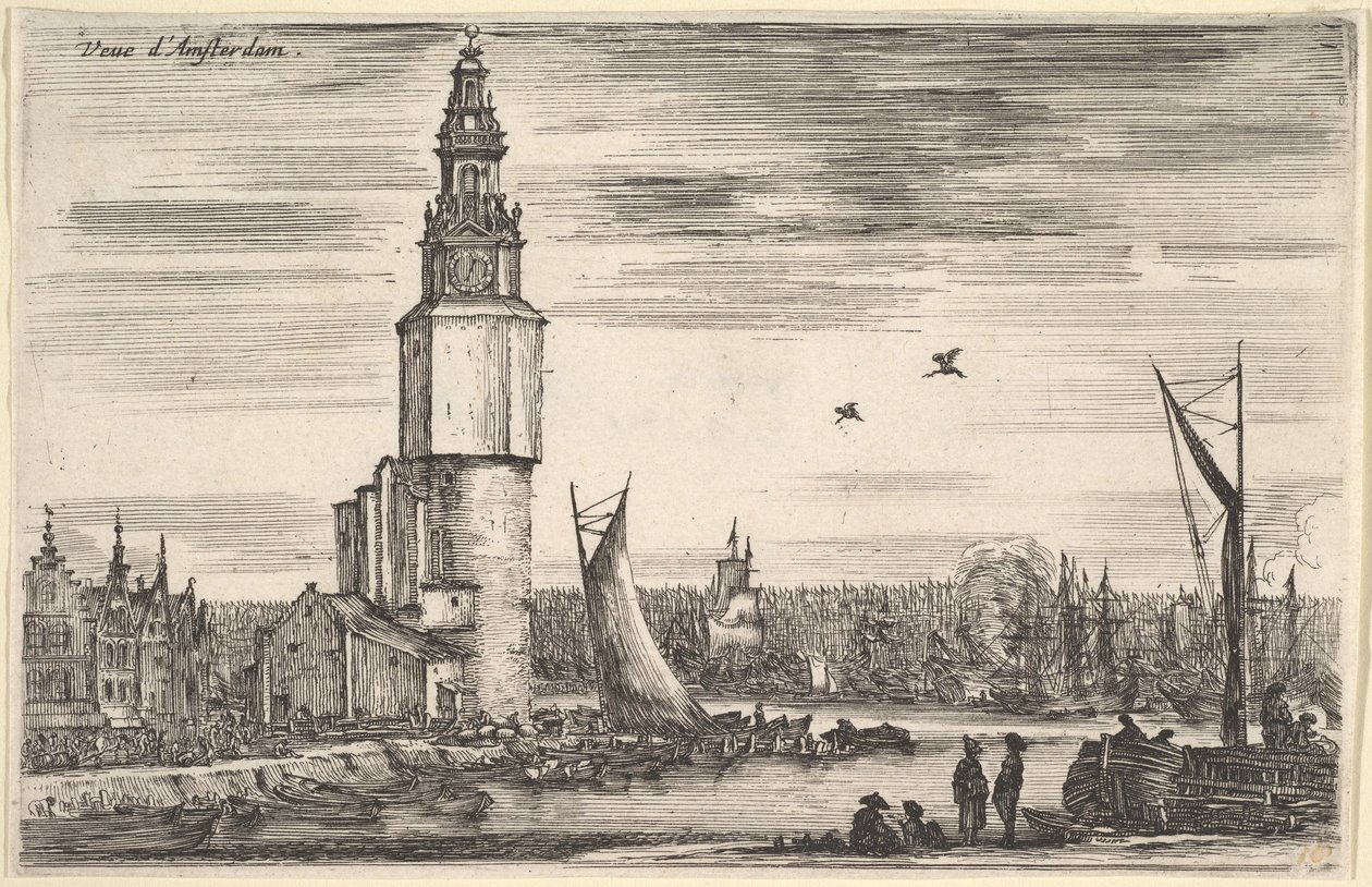 Vista de Ámsterdam, de «Vistas de puertos marítimos» de Stefano della Bella