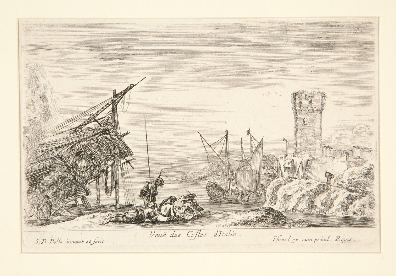 Vista de la costa de Italia ( de Stefano della Bella