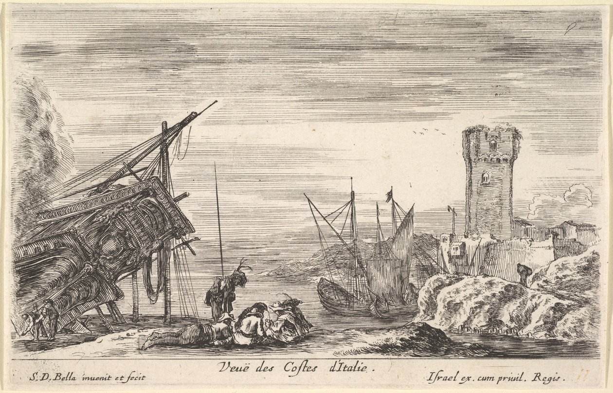 Vista de la costa de Italia Veue des Costes d