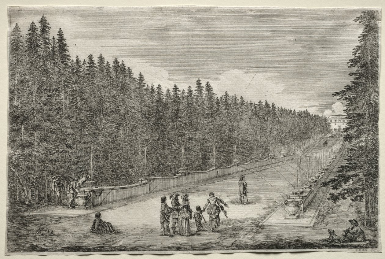 Views of the Villa of Pratolino:  The Promenade of the Fountains de Stefano della Bella