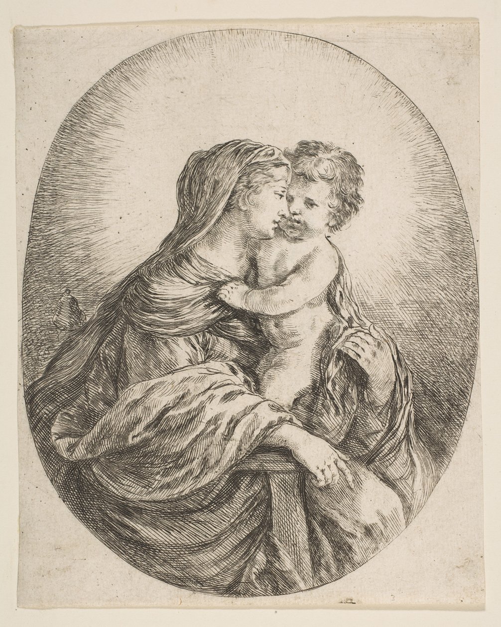 Virgen Abrazando al Niño Jesús, ca. 1641 de Stefano della Bella