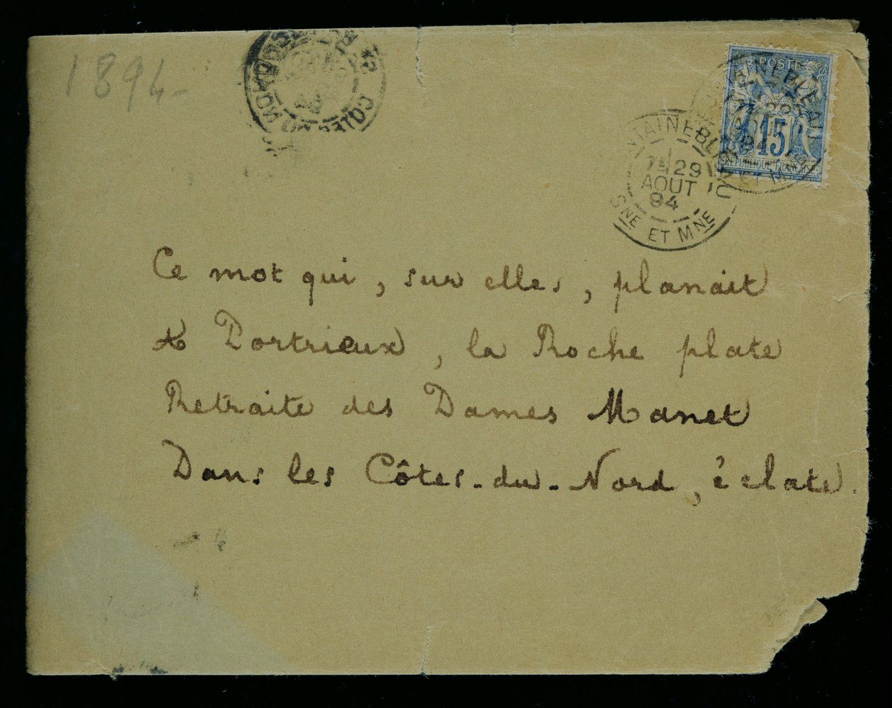 Sobre de una carta a Berthe Morisot (1841-95) 1894 de Stephane Mallarme