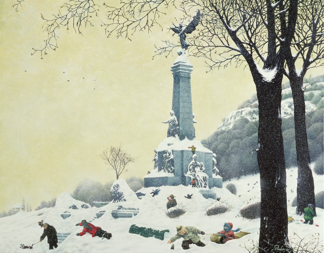 En el parque, invierno, de Las cuatro estaciones en Quebec de Stephane Poulin