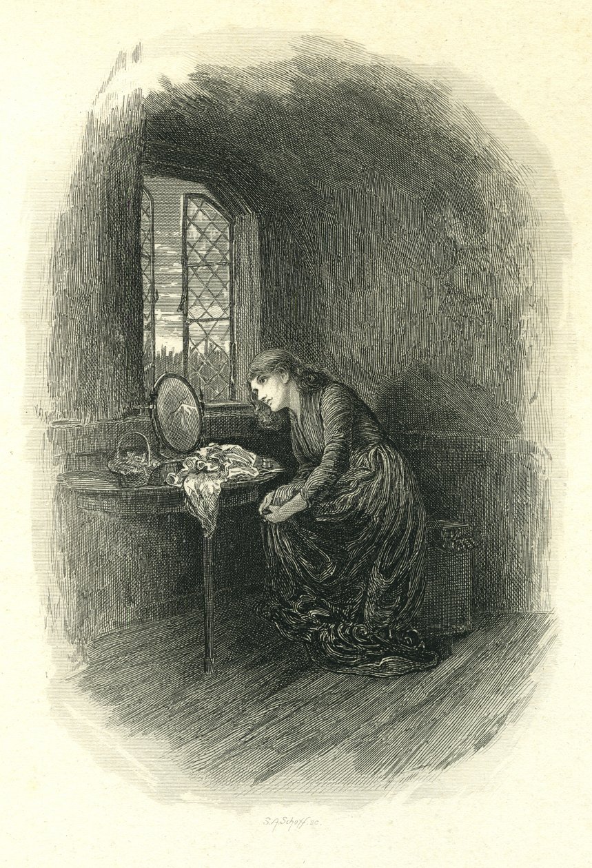 La pequeña Dorrit - Amy Dorrit junto a la ventana de Stephen Alonzo Schoff