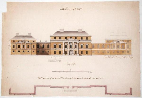 Plano y elevación para una villa, 1763 de Stephen Riou