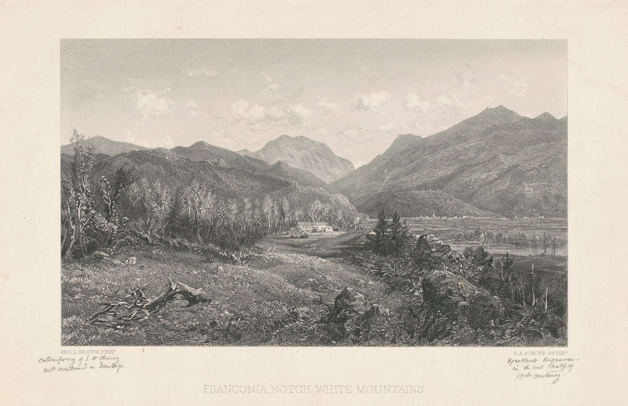 Franconia Notch, Montañas Blancas de Stephen Alonzo Schoff, after George L. Brown