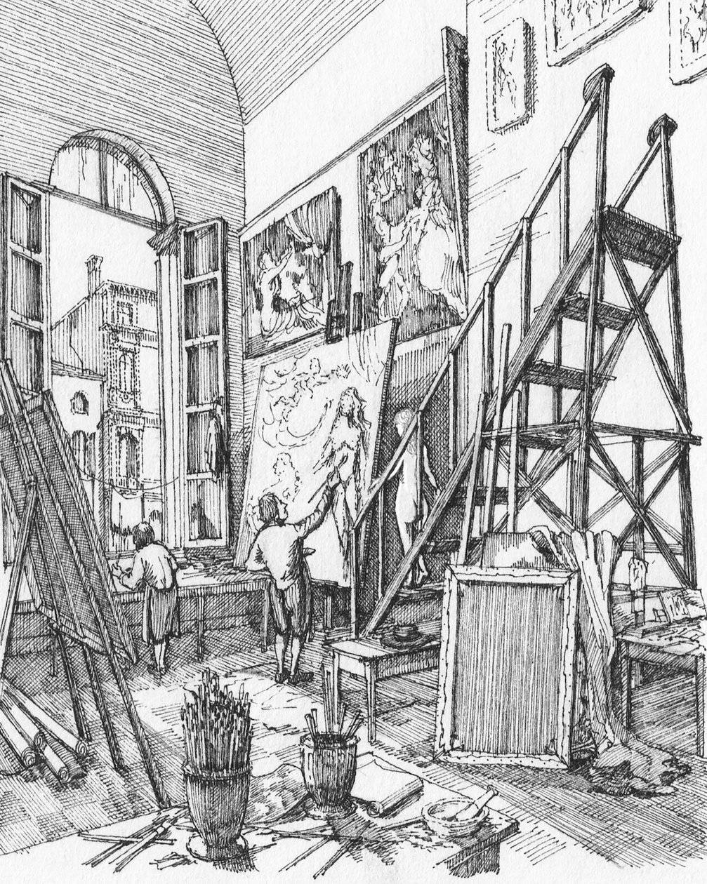El estudio de un artista en Venecia de Stephen Conlin