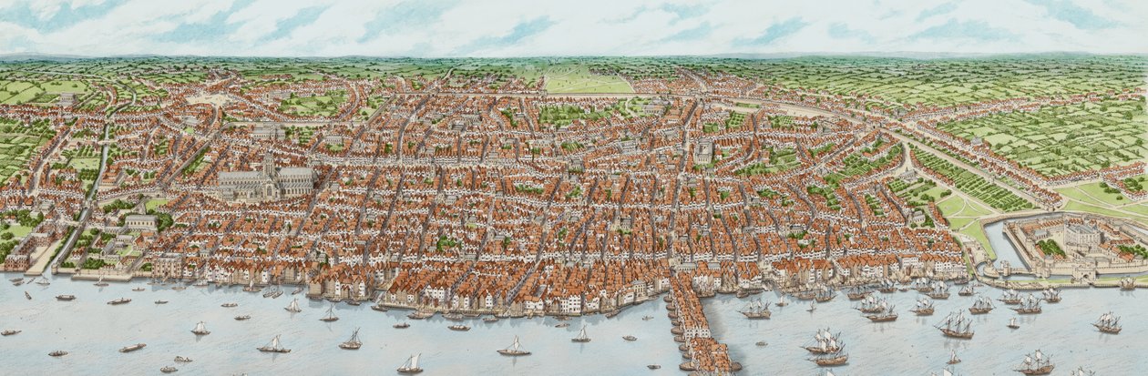 Londres jacobeo (adulto), c.1603-1625 (tinta y acuarela) de Stephen Conlin