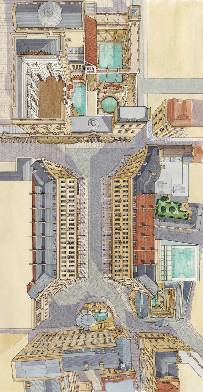 Springs Of Bath, c.2004-2023 (tinta y acuarela) de Stephen Conlin