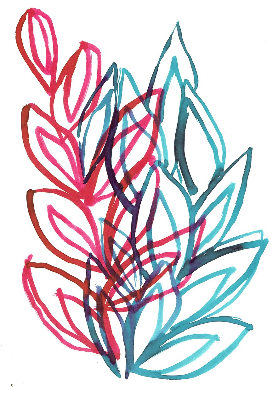 Bloom, 2016 (tinta sobre papel) de Stephen Dow