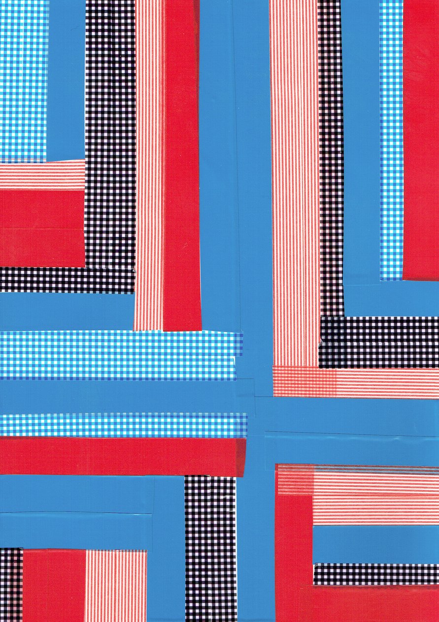 Criss cross II, 2017 (cinta sobre papel) de Stephen Dow