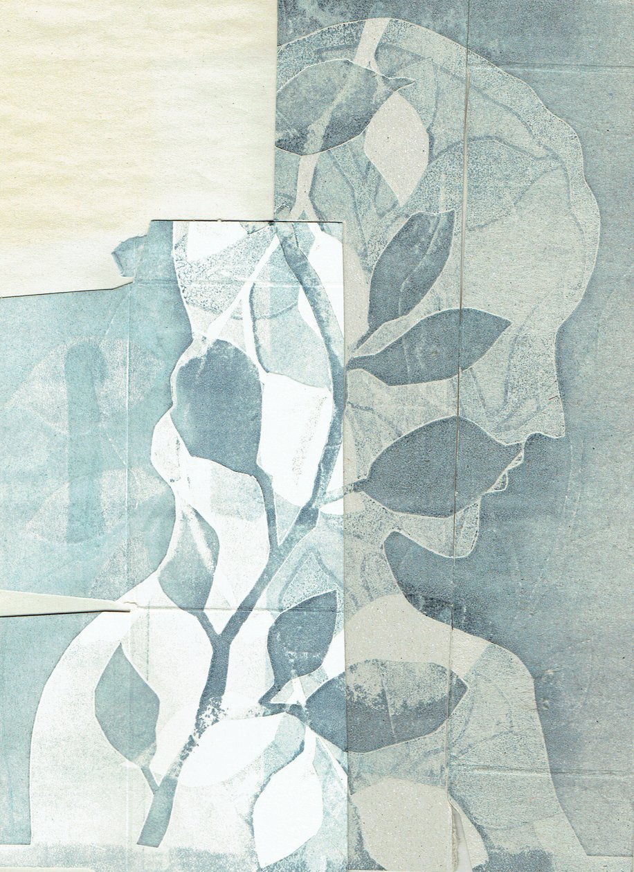 La Foret II, 2016 (monocopia y collage) de Stephen Dow