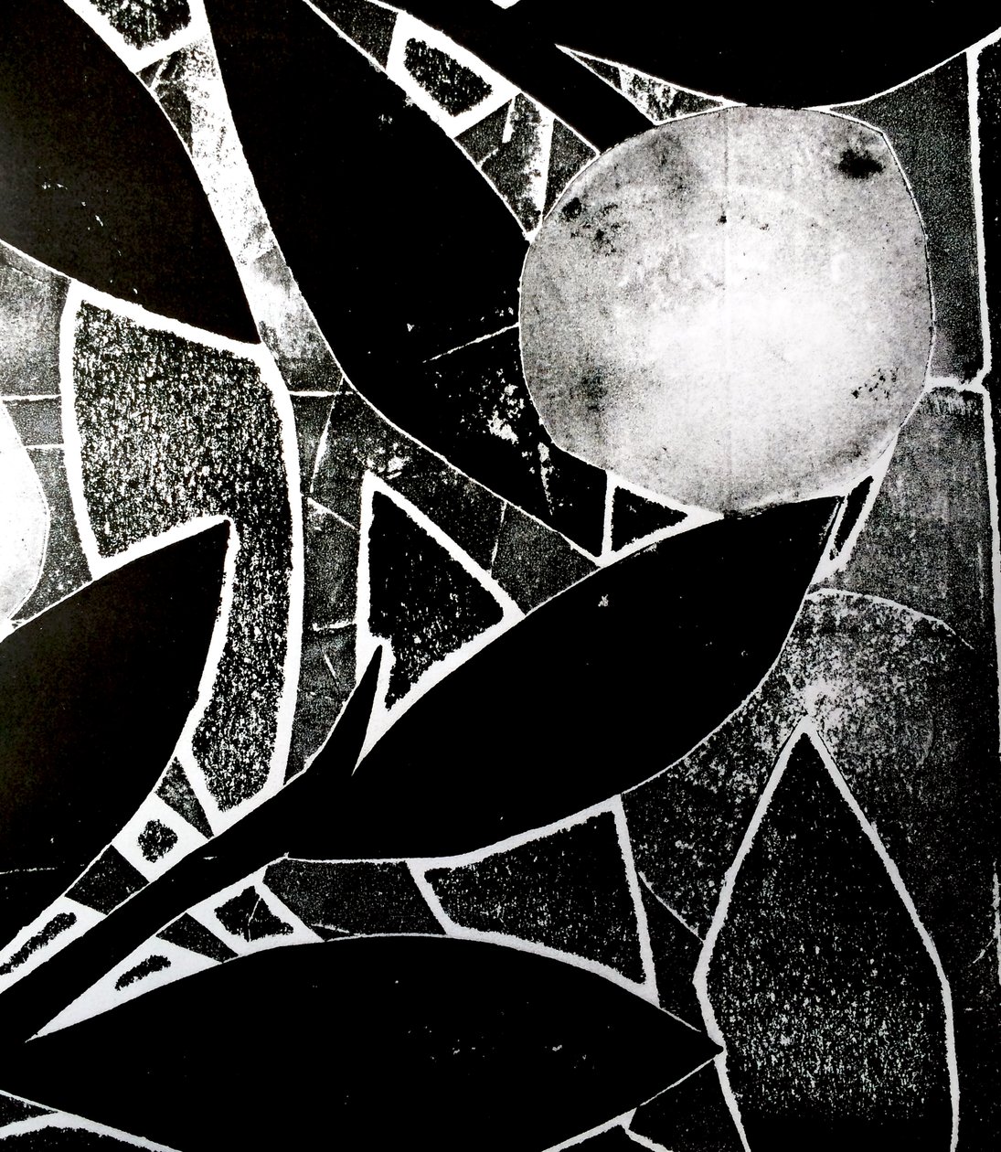 Árbol de la luna, 2016 (collage monoprint) de Stephen Dow