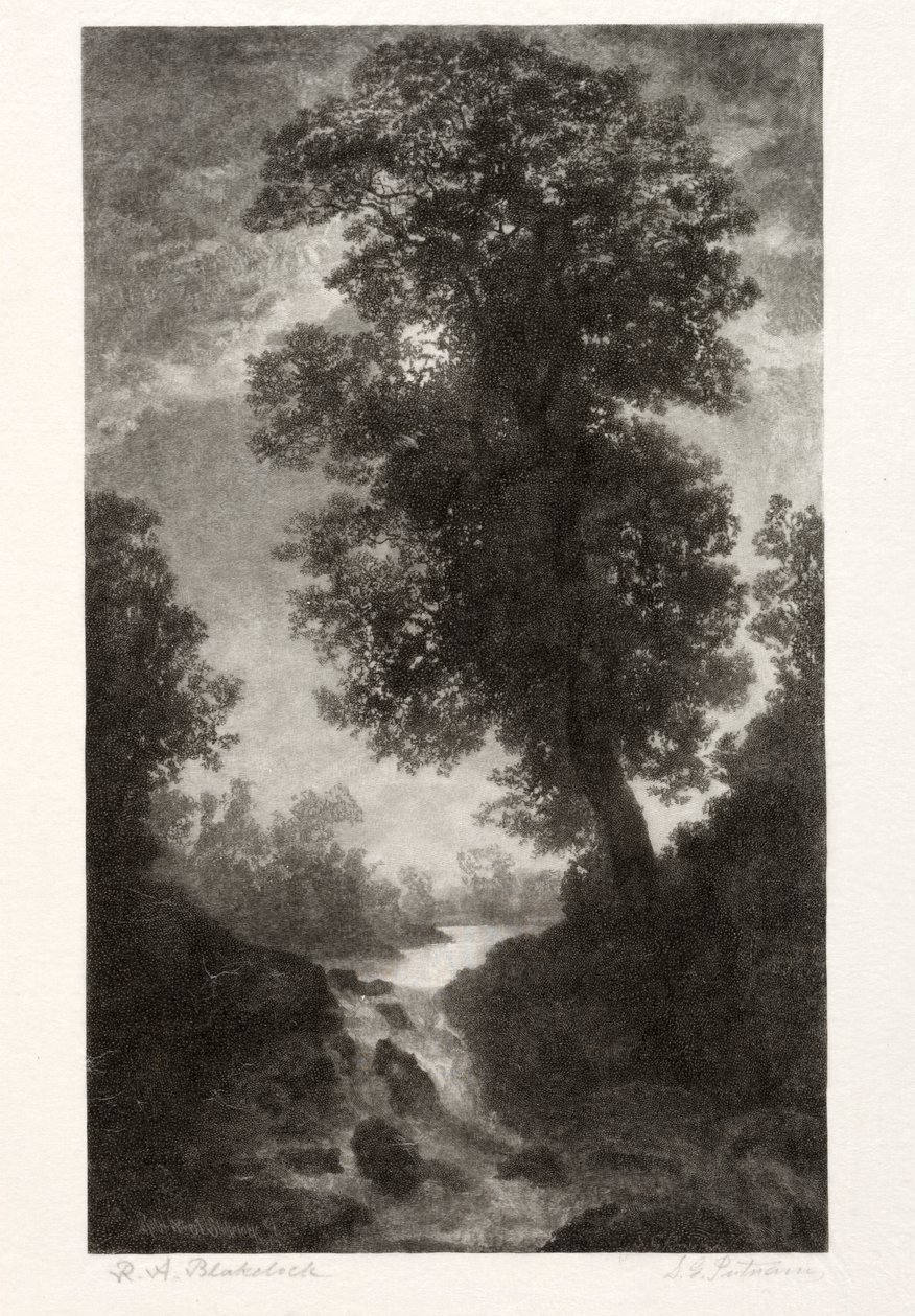 Una cascada a la luz de la luna, 1887 de Stephen Greeley Putnam