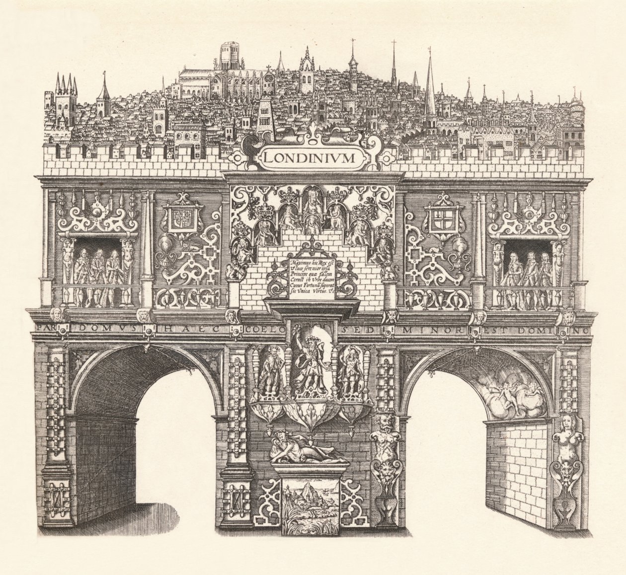 Arco triunfal erigido en honor de la entrada y paso del Rey James por Londres, 1604 de Stephen Harrison