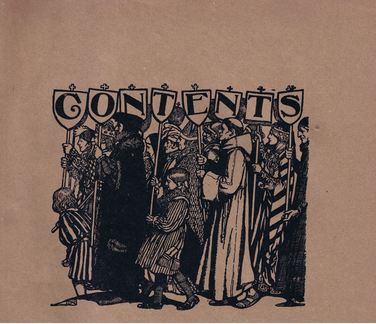 Página de contenidos (litografía) de Stephen Reid