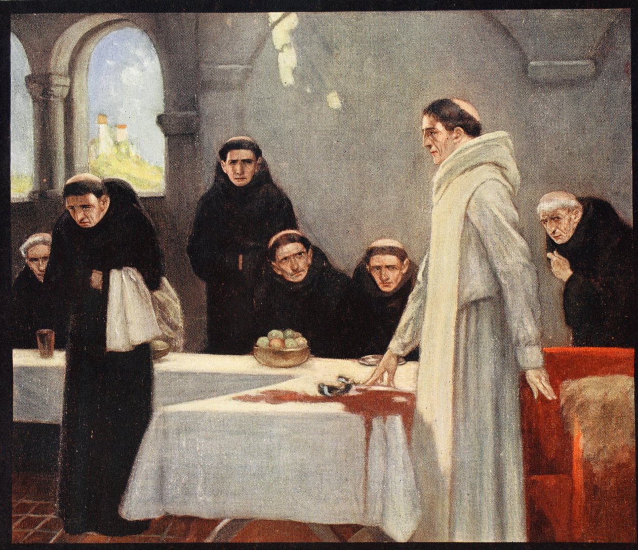 San Benito y los monjes, ilustración de 