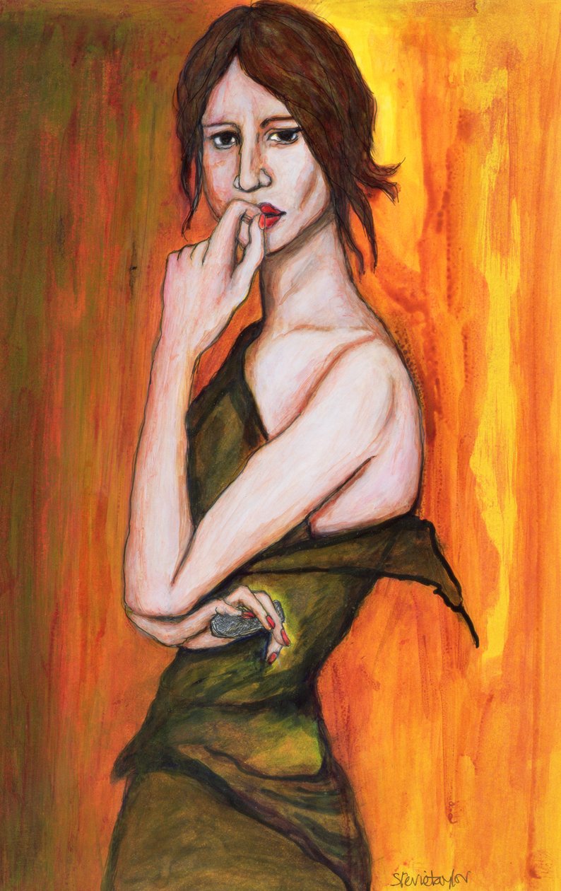 Vestido verde y teléfono móvil, 2006 de Stevie Taylor