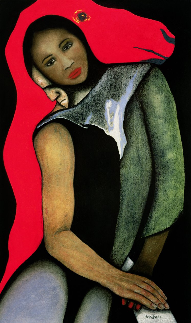 HombreMujer y un caballo rojo de Stevie Taylor