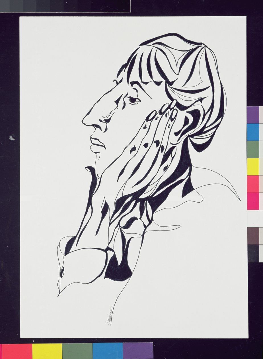 Retrato de Aubrey Beardsley (1872-98) inspirado por la fotografía de Frederick Evans (1853-1943) de Stevie Taylor