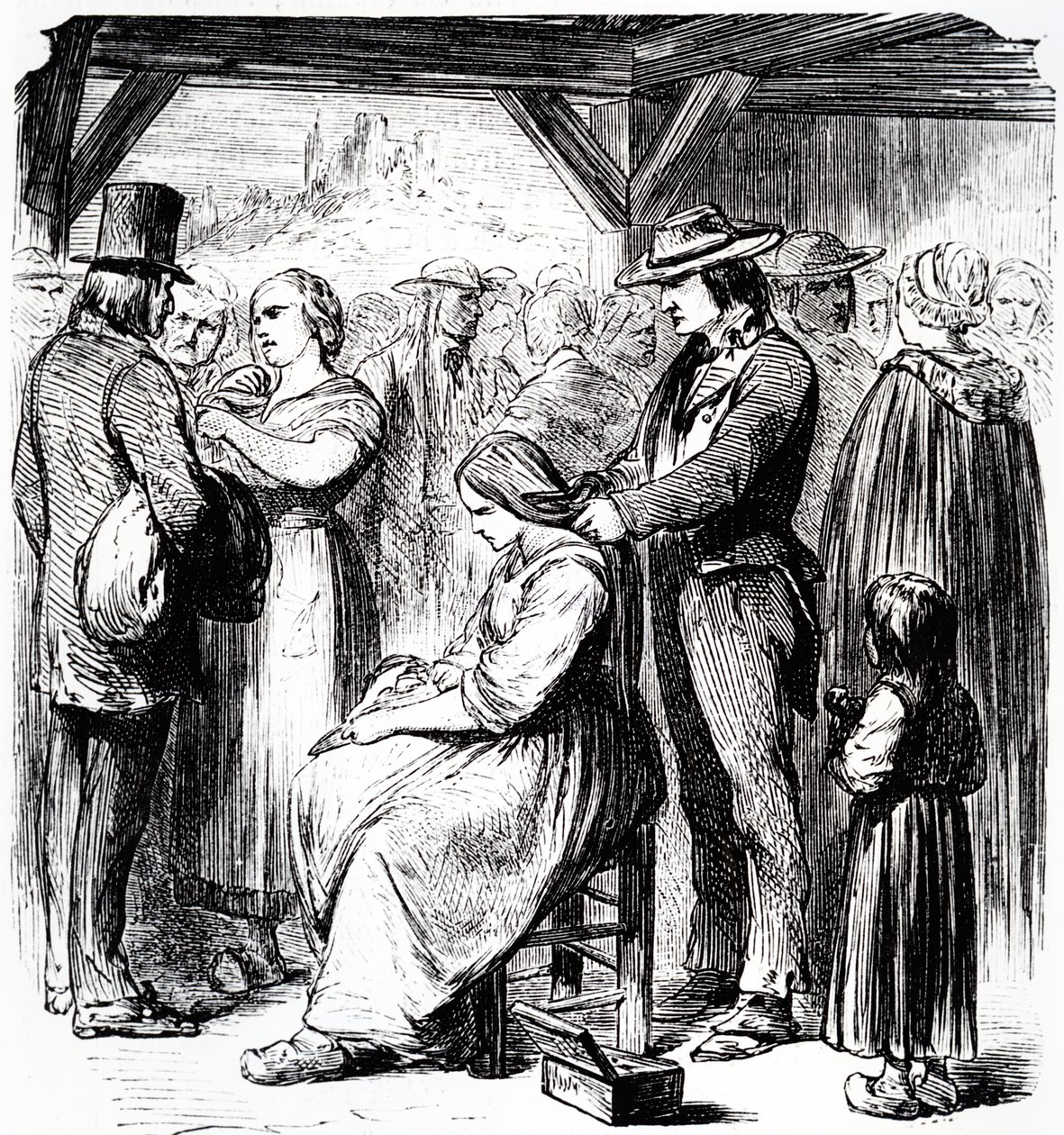 Feria para la venta de cabello en el distrito de Auvernia, 1862 de Steyert