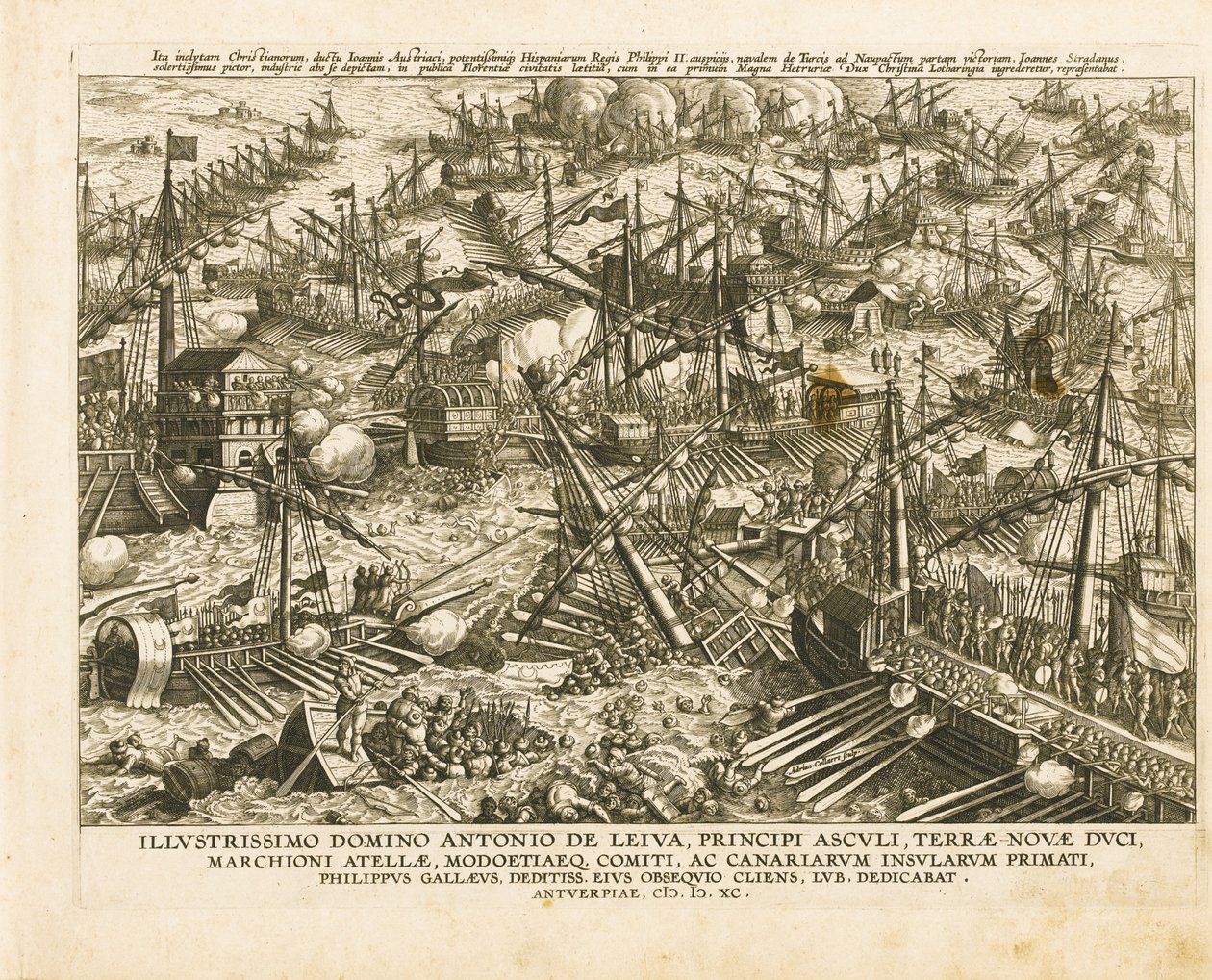 La batalla de Lepanto el 7 de octubre de 1571, ca 1578 de Stradanus