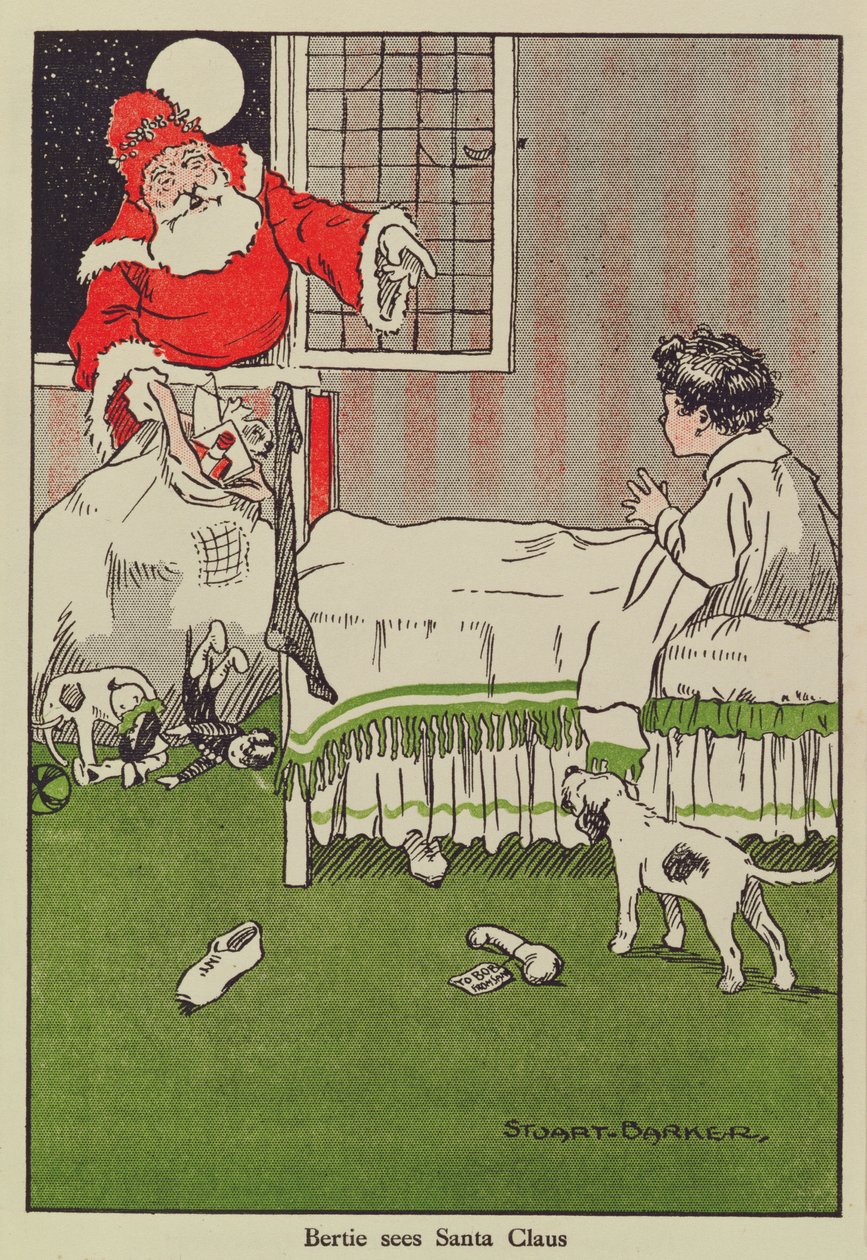Bertie ve a Papá Noel, ilustración de libro de Stuart Barker