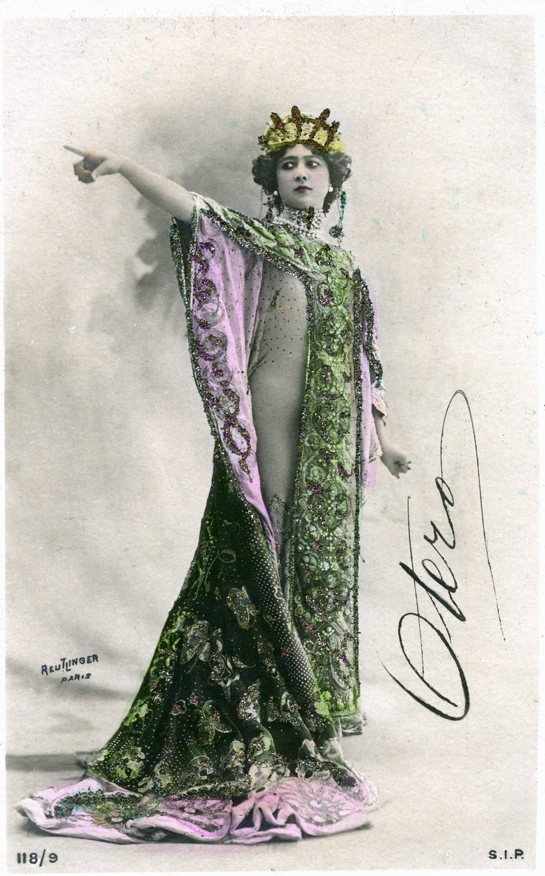 La bella Otero, tarjeta postal de principios del siglo XX. (foto) de Studio Reutlinger