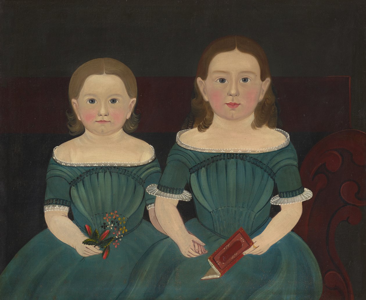 Mary y Elizabeth Hathaway, c.1849 (óleo sobre lienzo) de Sturtevant J. Hamblin