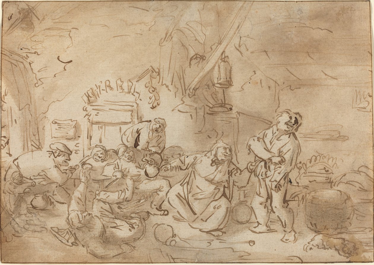 Pelea en una Posada de Style of Adriaen van Ostade