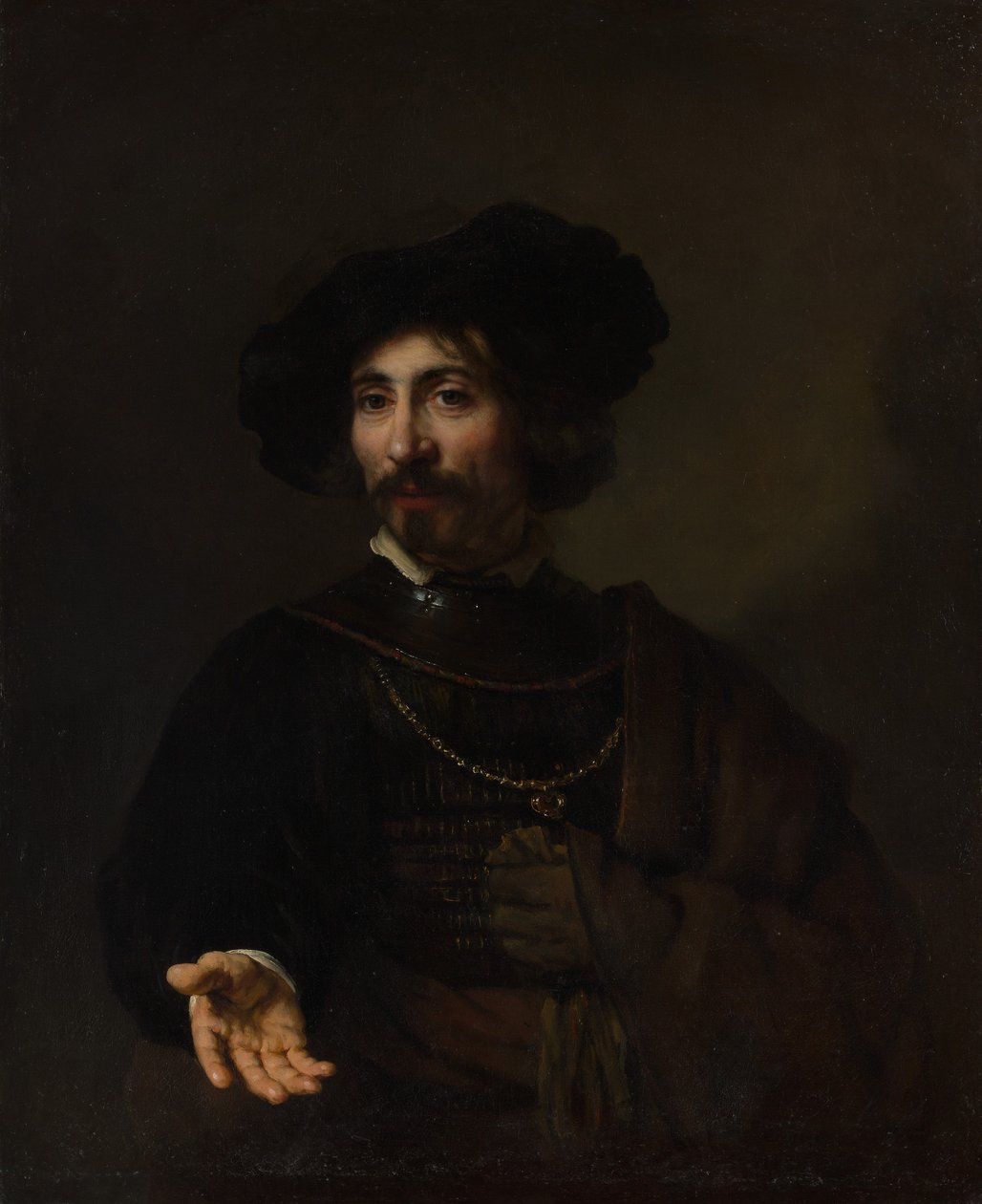 Hombre con gorguera de acero de Style of Rembrandt