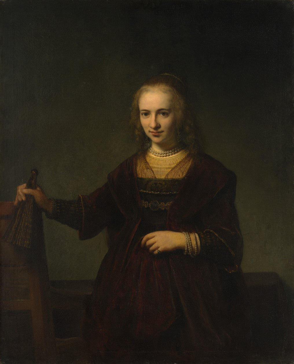 Retrato de una mujer de Style of Rembrandt