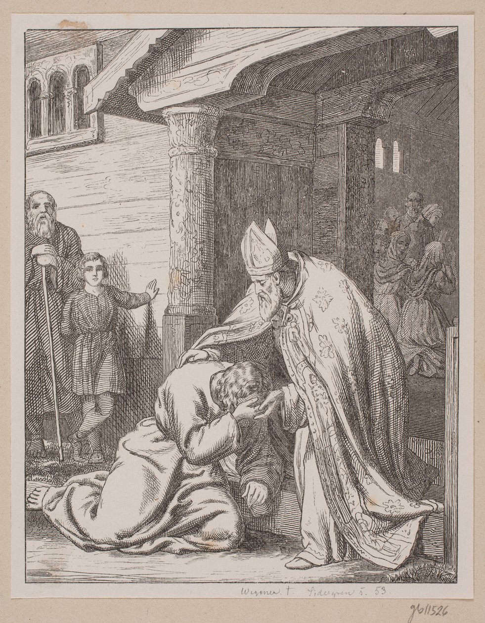 El Obispo Vilhelm Recibe al Arrepentido Svend Estridsen en la Puerta de la Iglesia de Södergren