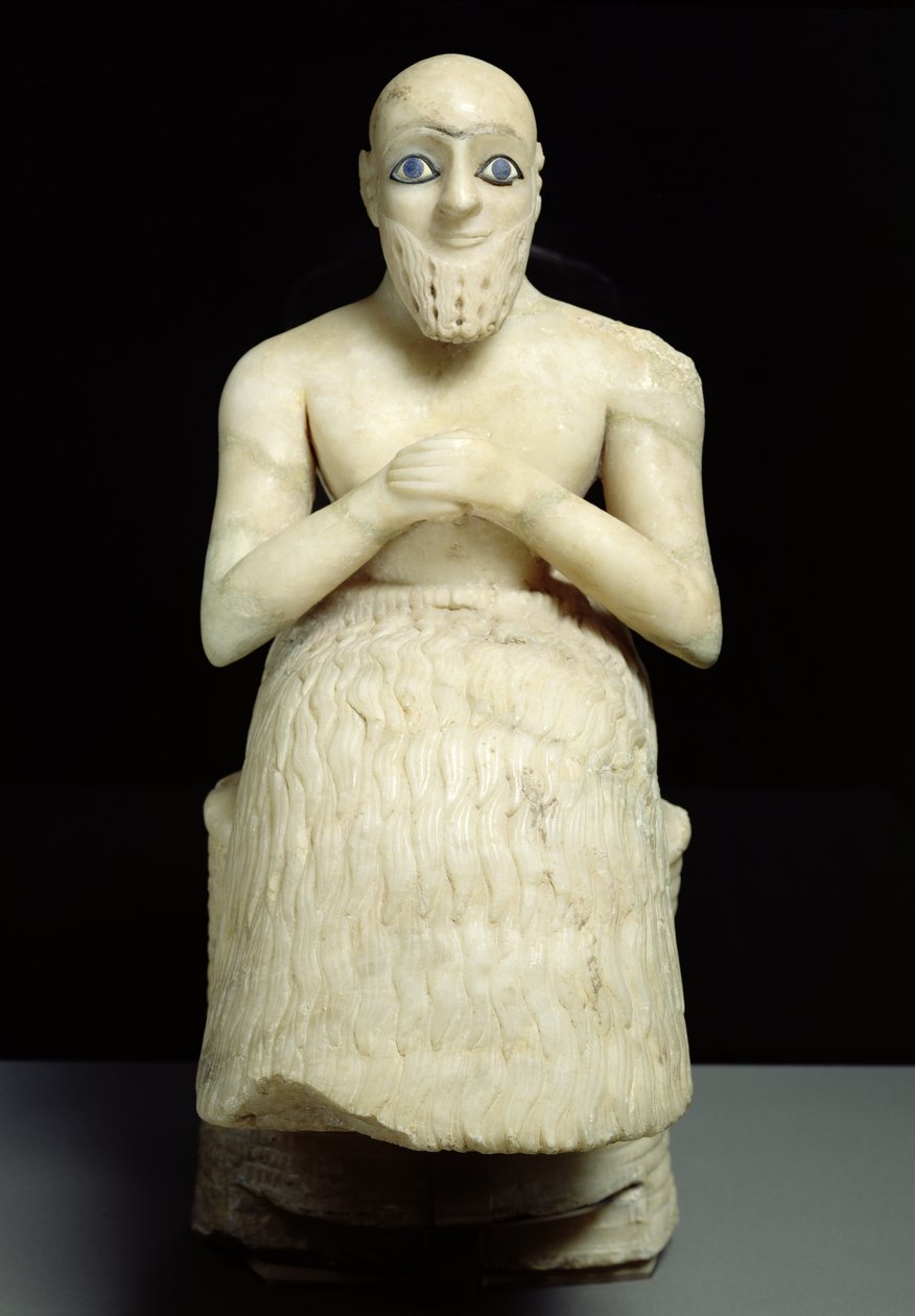 Estatua del oficial Ebih-Il, del Templo de Ishtar en Mari, Irak, Medio Éufrates, Período Dinástico Temprano, c.2500 a.C. de Sumerian