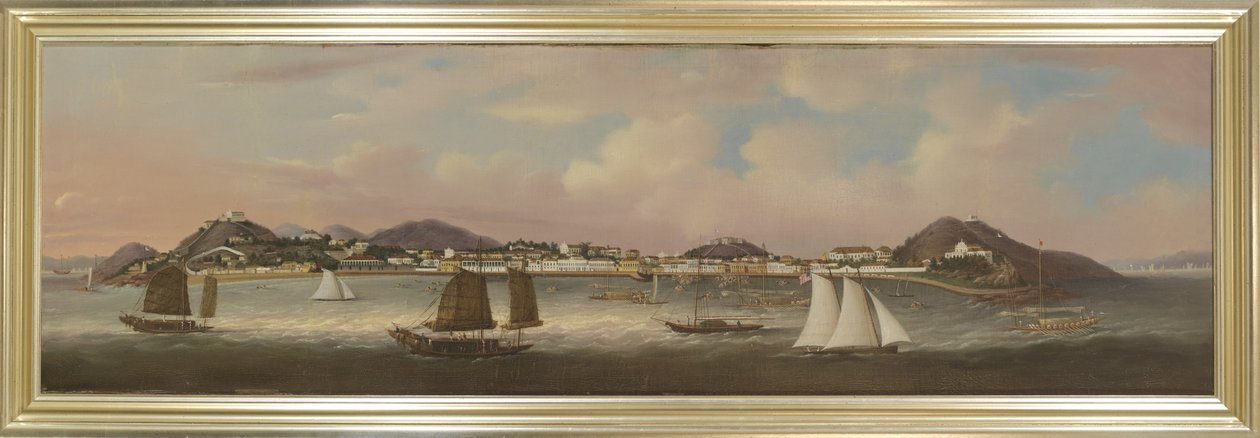 Vista del Praya Grande, Macao, c.1850 (óleo sobre lienzo) de Sunqua Sunqua