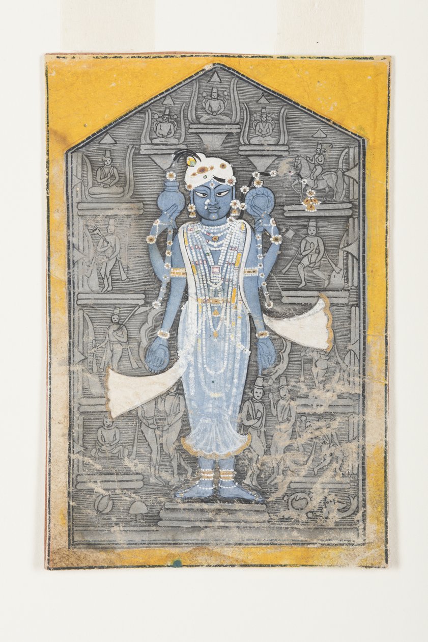 Una imagen de Vishnu rodeado por bajorrelieves de sus avatares, c.1780 de Surdhaj Nanag Ram