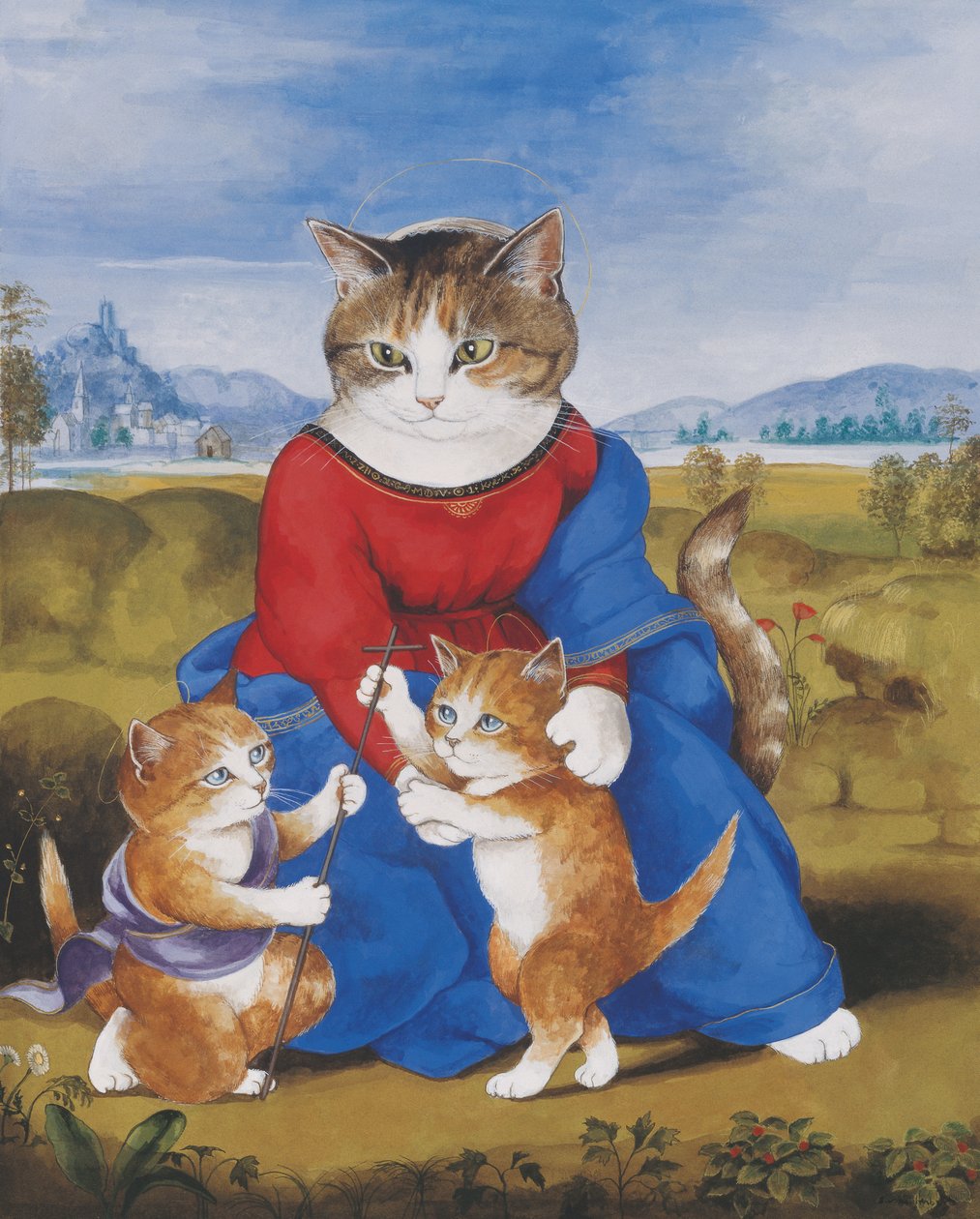 Ilustración de ¡Gatos en abundancia! Compendio de gatos cultos (pub. 2015) de Susan Herbert