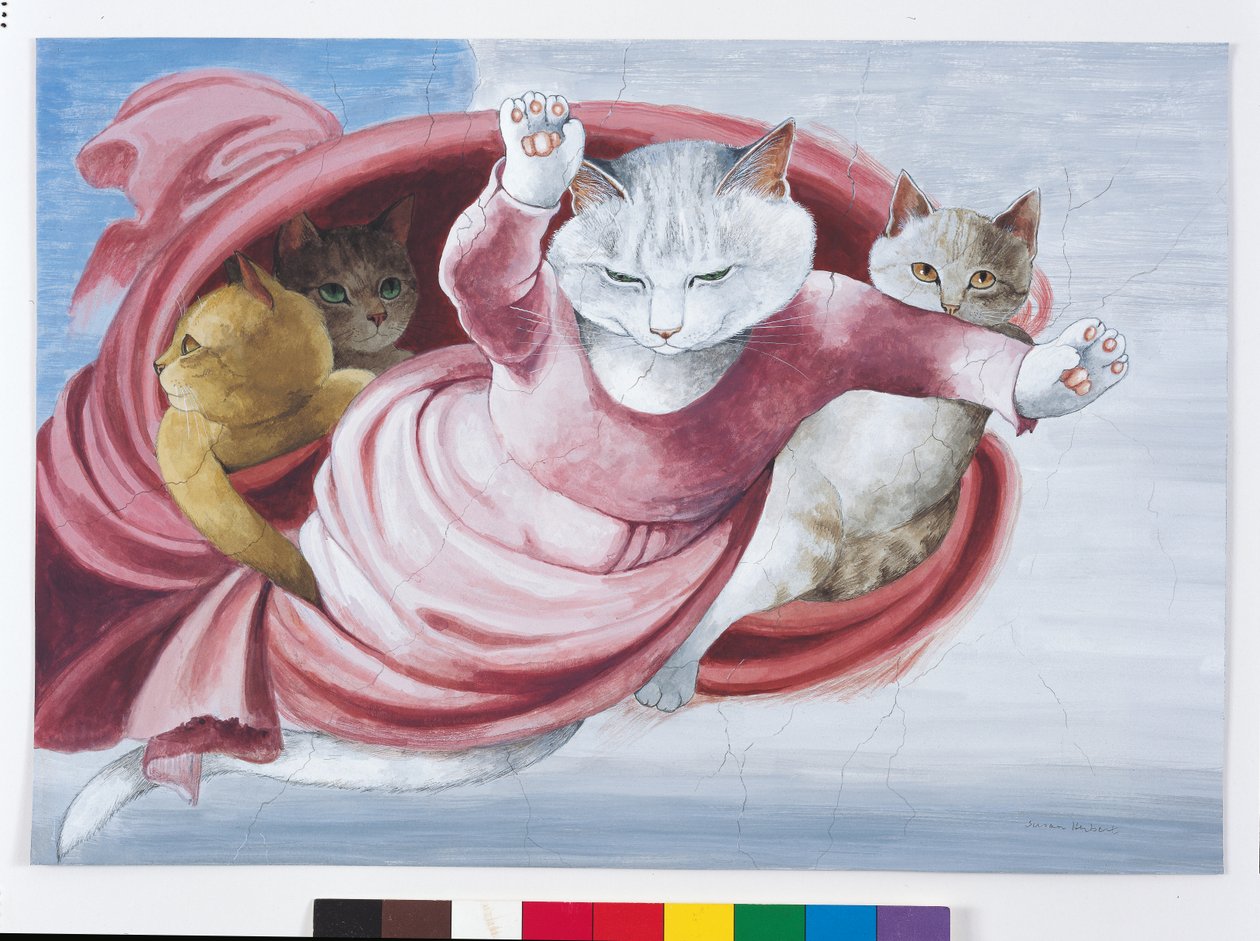 Ilustración de ¡Gatos en abundancia! Compendio de gatos cultos (pub. 2015) de Susan Herbert