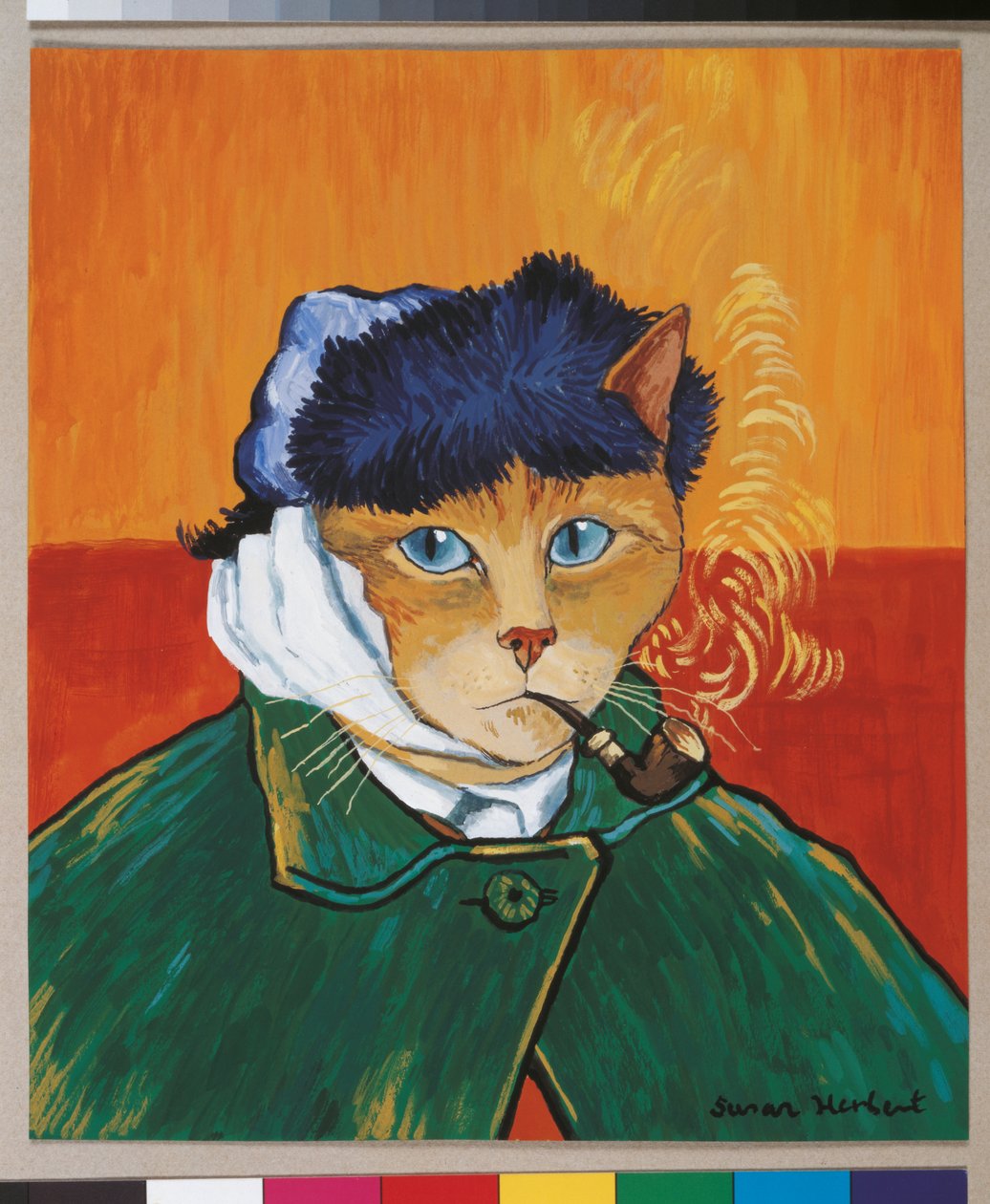 Ilustración de ¡Gatos en abundancia! Compendio de gatos cultos (pub. 2015) de Susan Herbert