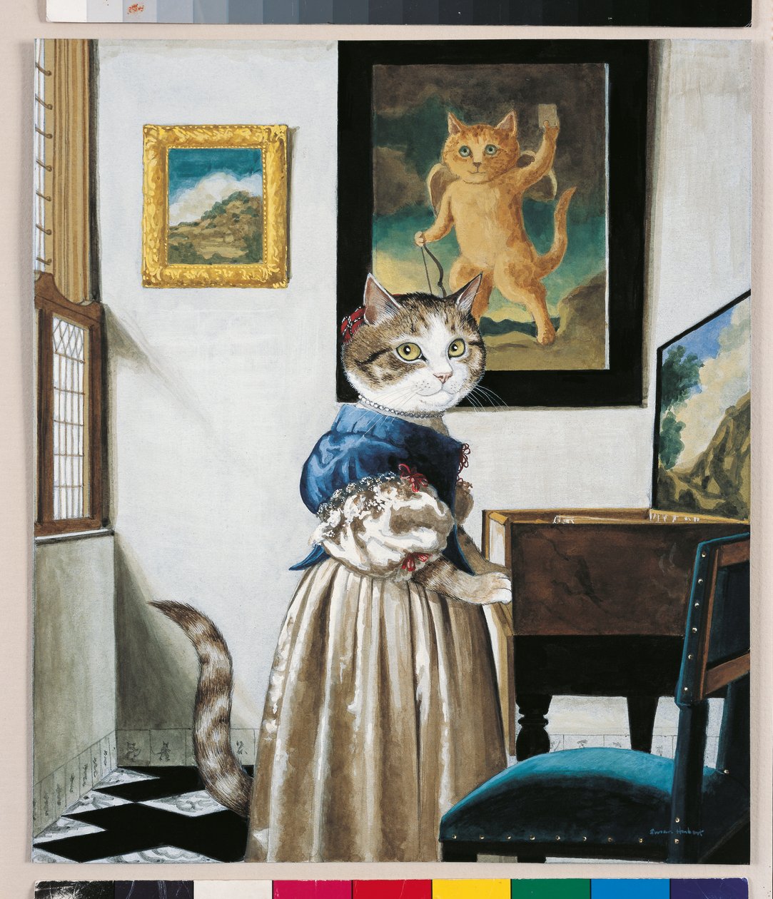 Ilustración de ¡Gatos en abundancia! Compendio de gatos cultos (pub. 2015) de Susan Herbert