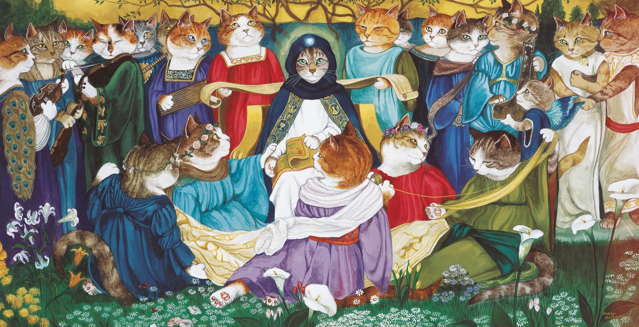 Ilustración de ¡Gatos en abundancia! Compendio de gatos cultos (pub. 2015) de Susan Herbert