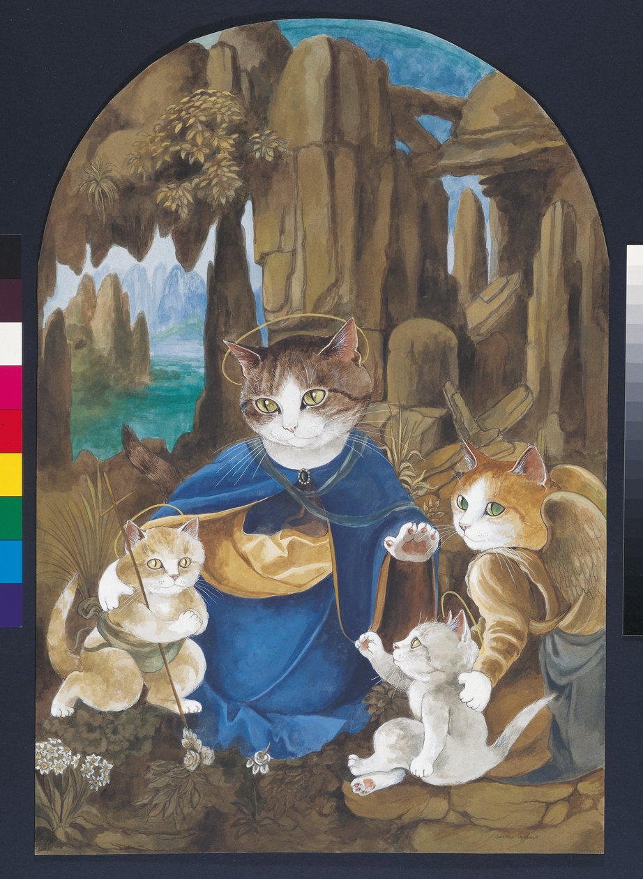 Ilustración de ¡Gatos en abundancia! Compendio de gatos cultos (pub. 2015) de Susan Herbert