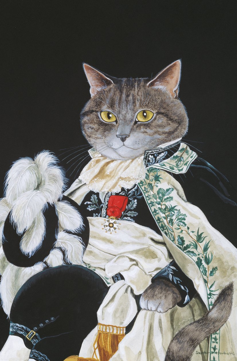 Ilustración de ¡Gatos en abundancia! Compendio de gatos cultos (pub. 2015) de Susan Herbert