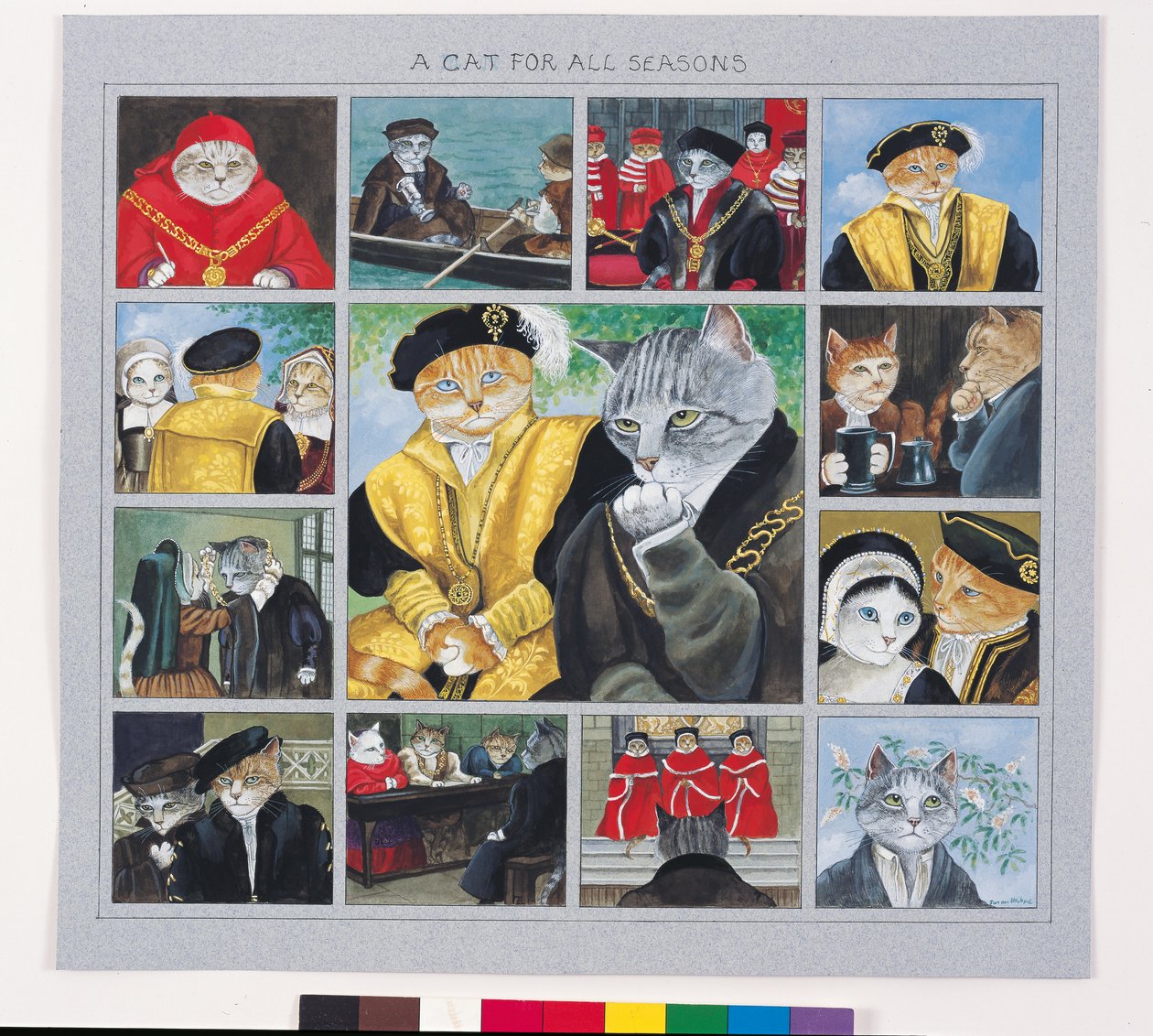 Ilustración de ¡Gatos en abundancia! Compendio de gatos cultos (pub. 2015) de Susan Herbert