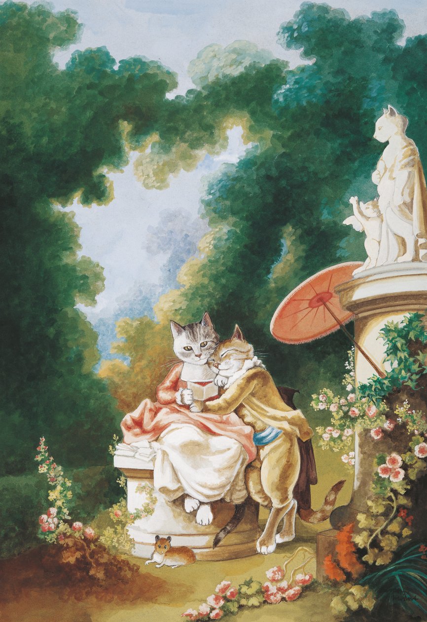 Ilustración de ¡Gatos en abundancia! Compendio de gatos cultos (pub. 2015) de Susan Herbert