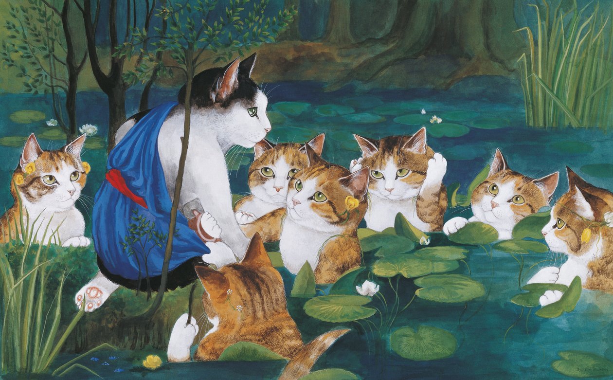 Ilustración de ¡Gatos en abundancia! Compendio de gatos cultos (pub. 2015) de Susan Herbert