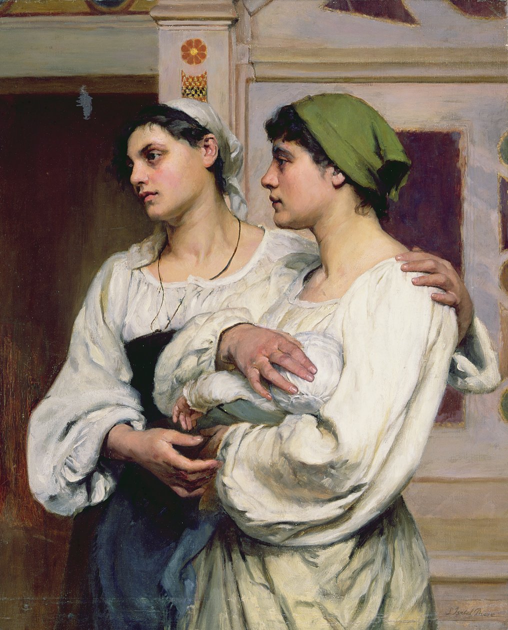 Mujeres italianas en la iglesia (óleo sobre lienzo) de Susan Isabel Dacre